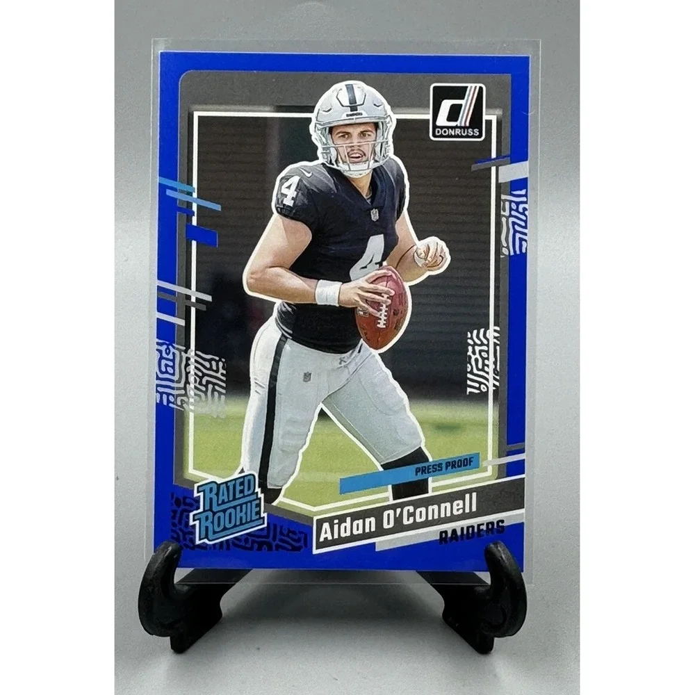 2023‎ Donruss #360 Aidan O'Connell RC Rated Rookie Blue Press Proof RAIDERS